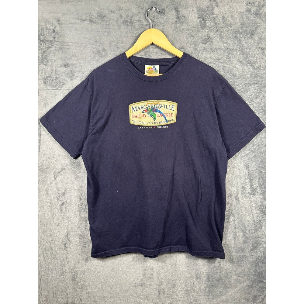 Jimmy Buffett Margaritaville Las Vegas Bait & Tackle T-Shirt Navy Blue XL